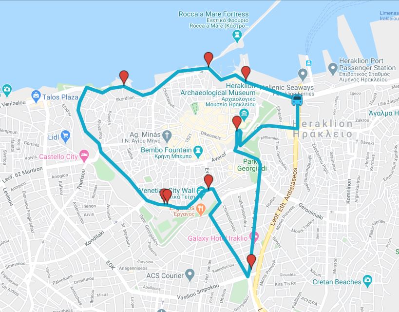 Heraklion: Hop-on Hop-off Open Top Bus Sightseeing Tour - Old Port Square and the Venetian waterfront