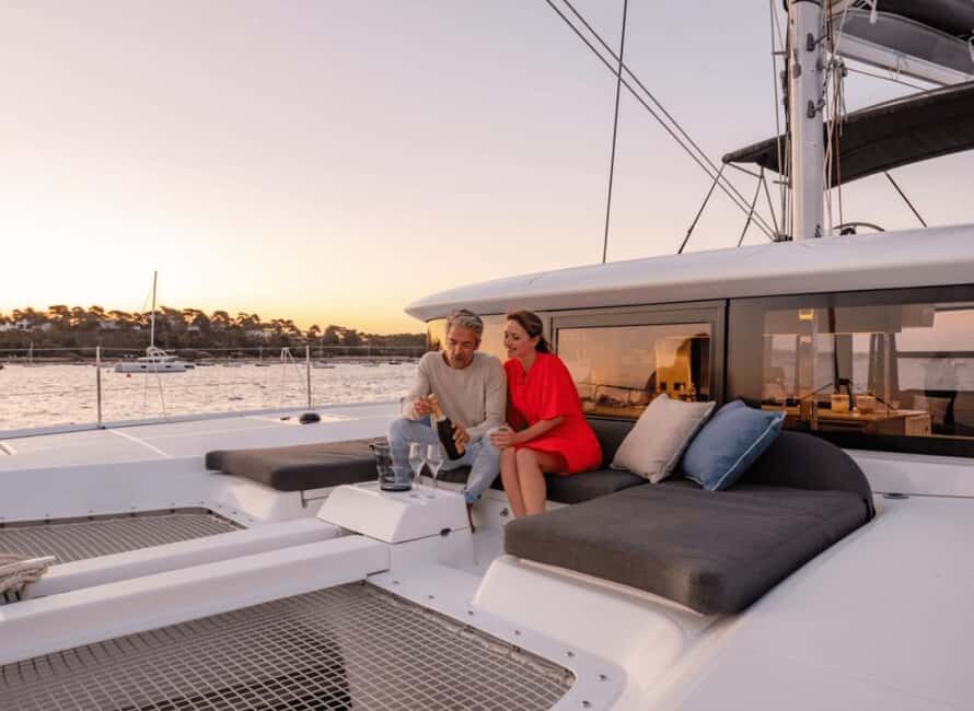 Heraklion Luxury Sailing Catamaran Dia Island | Gourmet Menu - Sailing Out of Heraklion Port: Marina Café Check-In