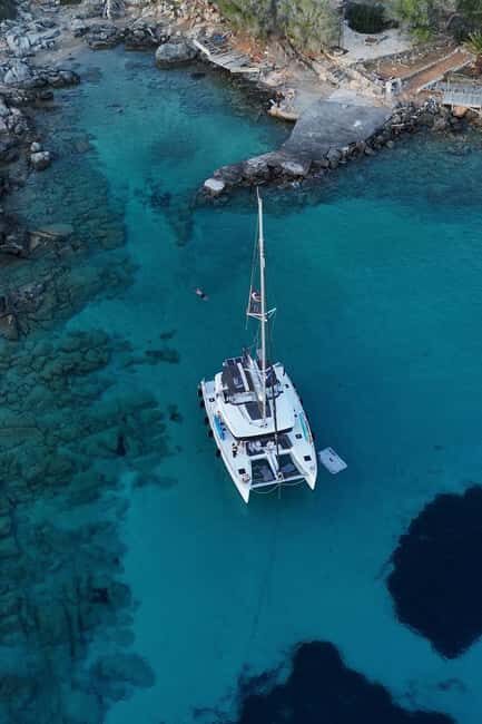 Heraklion Luxury Sailing Catamaran Dia Island | Gourmet Menu - Chef-Cooked Mediterranean Lunch and Raki After Swimming