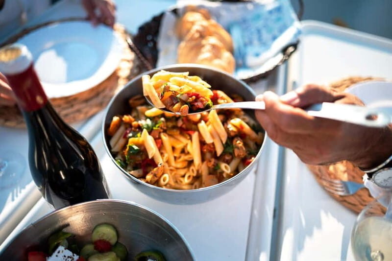 Heraklion: Sailing Trip to Dia Island with Lunch & Swimming - Lunch on Deck: Fresh Cretan Pasta and Drinks Included
