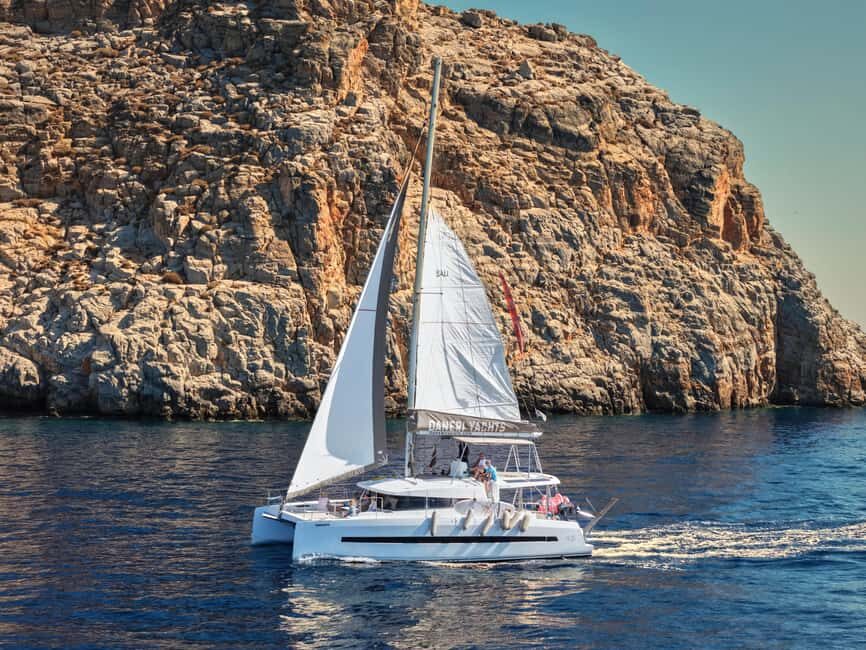 Hersonissos: Dia Catamaran Cruise with Lunch & Drinks - A Hersonissos catamaran cruise that feels personal