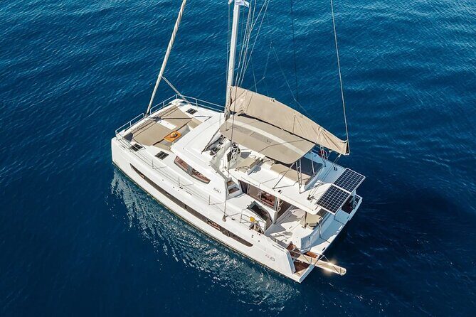 Hersonissos: Luxury Sunset Catamaran Cruise Sushi & Open Bar - Entering Saint George Bay: The setting that makes this cruise worth it