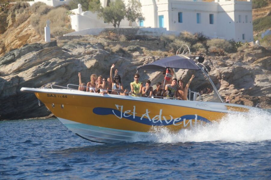 Ios Island: Speedboat Cruise from Mylopotas Beach - Ormos and Chora Area Viewpoints: Valmas and Kolitsani
