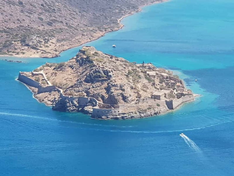 Island Spinalonga, Milatos Cave, Speedboat, OliveTasting - Orange Land Rover Discovery pickup and the small-group pace