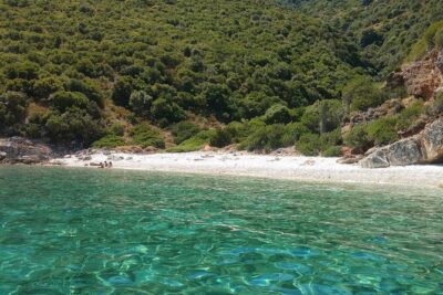Ithaca Cruise swim stops to beaches- With snacks & fruit - Filiatro Beach and the Ionian water