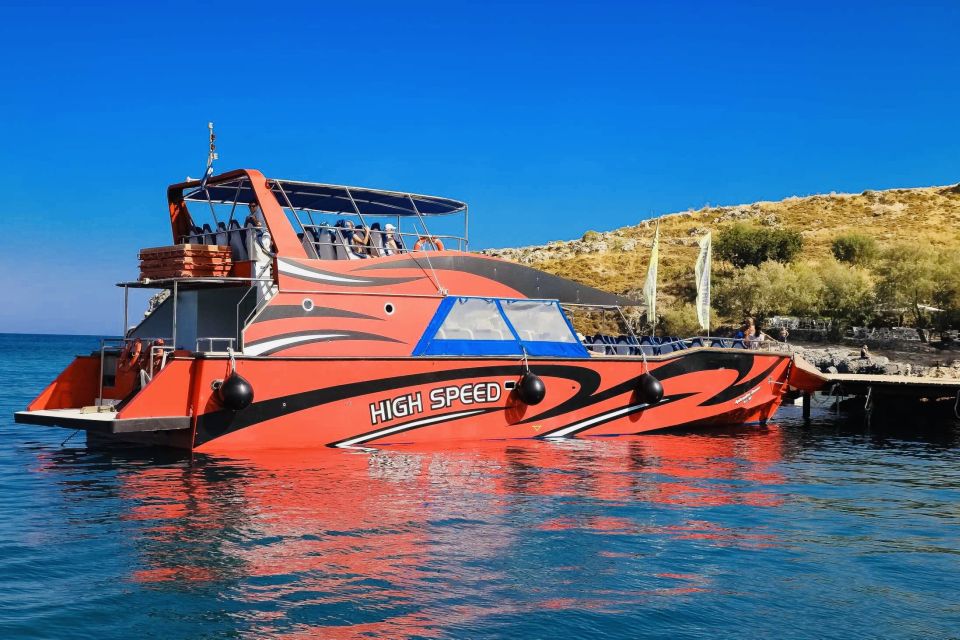 Kiotari, Lardos, Lindos: High Speed Boat Trip to Rhodes Town - Finding the beach pickup in Kiotari and Lardos