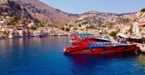 Kiotari, Lardos, Pefkos, & Lindos: Speedboat to Symi Island - Pickup points on the beach: the Red Steps and the hotel landmarks