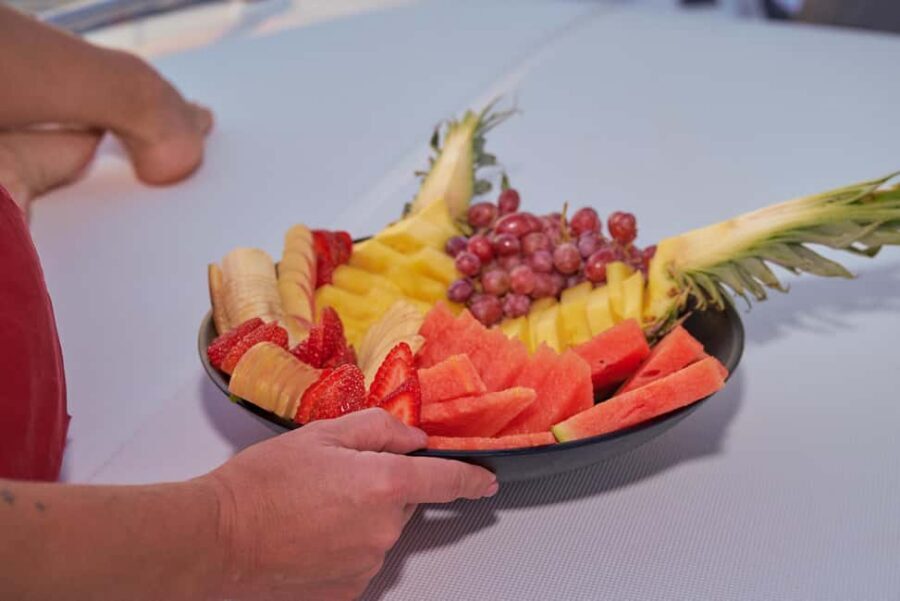 Kissamos: Catamaran Balos Sunset Cruise with Sushi & Drinks - Sushi, fruit, and drinks: how the cruise handles the food part
