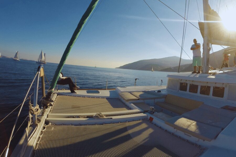 KOS: Catamaran Day Cruise – Swim, Snorkel, Food & Drinks! - Two anchored bays near Pserimos: swimming and snorkeling, the smart way