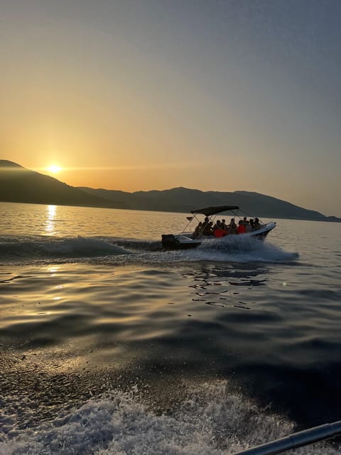 Laganas: Myzithres sunset experience with VIP speedboat - The schedule begins at Agios Sostis Harbour