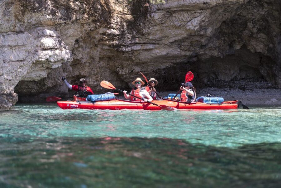 Lefkada: Full Day Sea Kayaking Tour - Meganisi: a calmer island tempo off the west coast