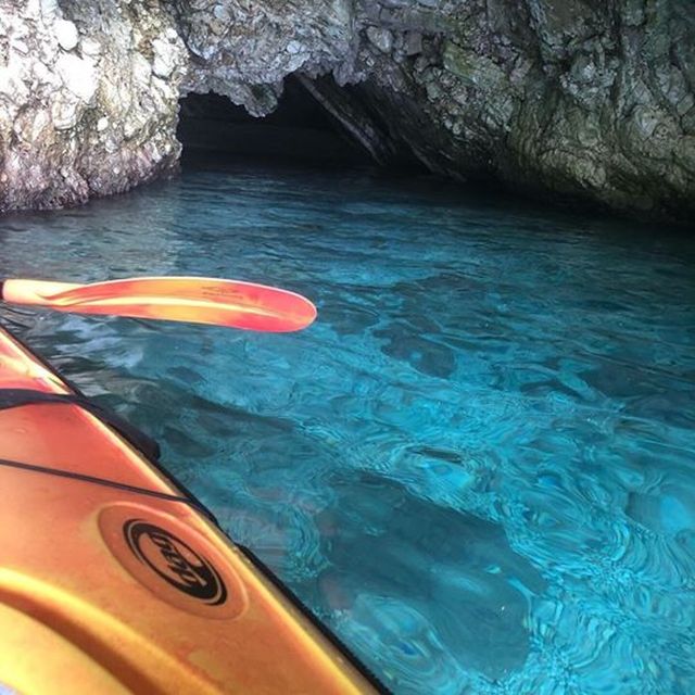 Lefkada: Hidden Blue Cave Kayak Trip with Lunch & Fruits - Secluded beaches and swimming breaks