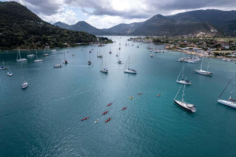 Lefkada:Nydri, Scorpios Kayak Odyssey Island Hopping - Nydri Port meeting point: setup, gear, and an actually doable pace
