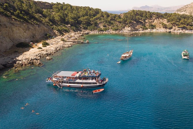 Lindos Day Cruise from Rhodes Town with Swimming stops and Hotel Transfers - Anthony Quinn Bay: a short first swim