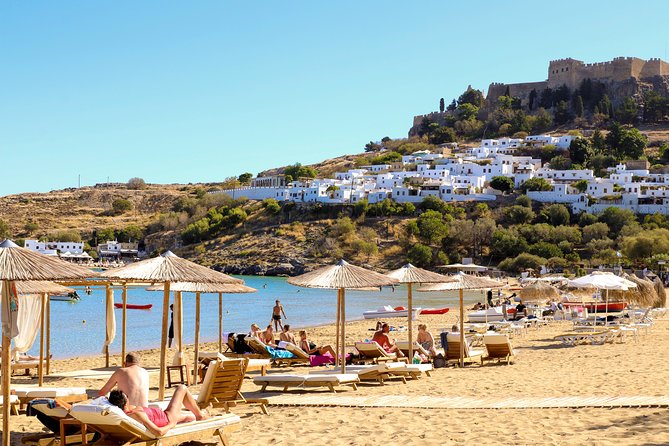 Lindos Day Cruise from Rhodes Town with Swimming stops and Hotel Transfers - Lindos below the acropolis