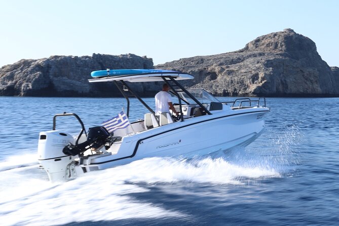 Lindos day trip - Gems of Lindos - private boat cruise - Leaving Saint Pauls Bay by private boat