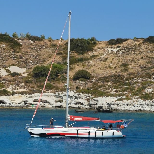 Lindos: Full-Day Private Sailing Cruise - Red Sand Beach, the first quiet stop