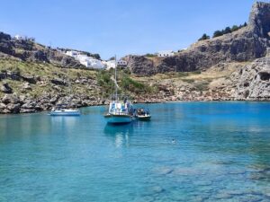 Lindos: Rhodes South-East Coast Cruise with Swim Stops - Meeting at Saint Paul’s Bay Dock and Getting Set Up