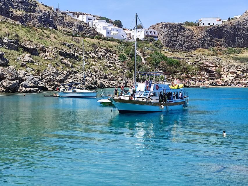 Lindos: Rhodes South-East Coast Cruise with Swim Stops - Lindos Old Town Views and the Acropolis from a Different Angle