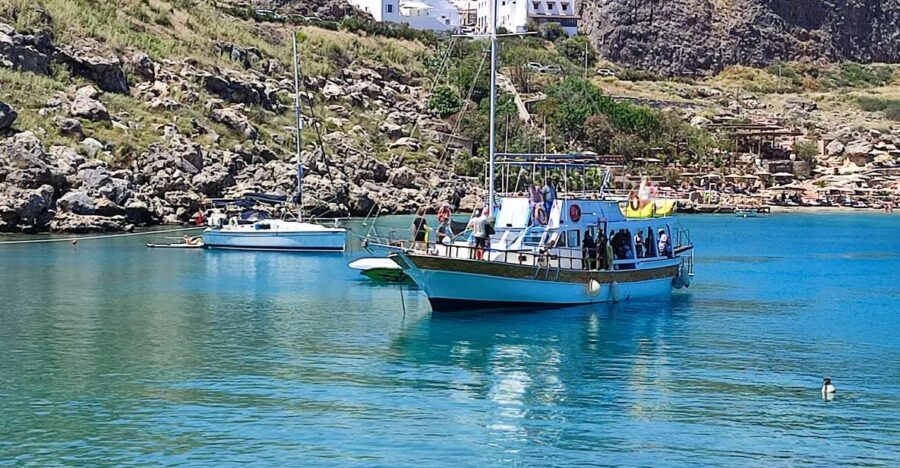 Lindos: Rhodes South-East Coast Cruise with Swim Stops - Guns of Navarone Bay: Water-Friendly and Photo-Friendly