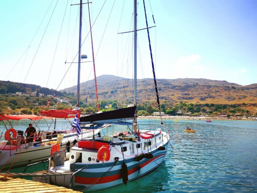 Lindos: Sailboat Cruise with Prosecco and more - Lindos Bay and the final sail