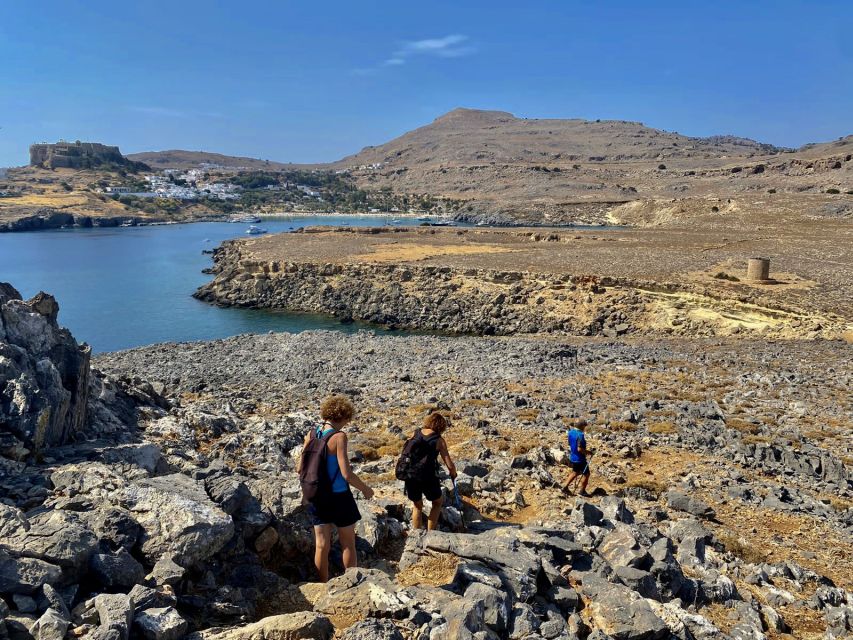 Lindos: Small Group Hiking Adventure - Entering Lindos with the Acropolis overhead