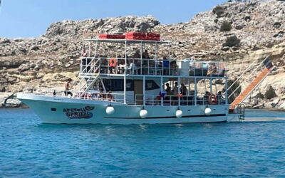 Lindos: The Aperoll Spritz boat trip, 4 swim stops - Archangelos Caves and a Longer Water Break