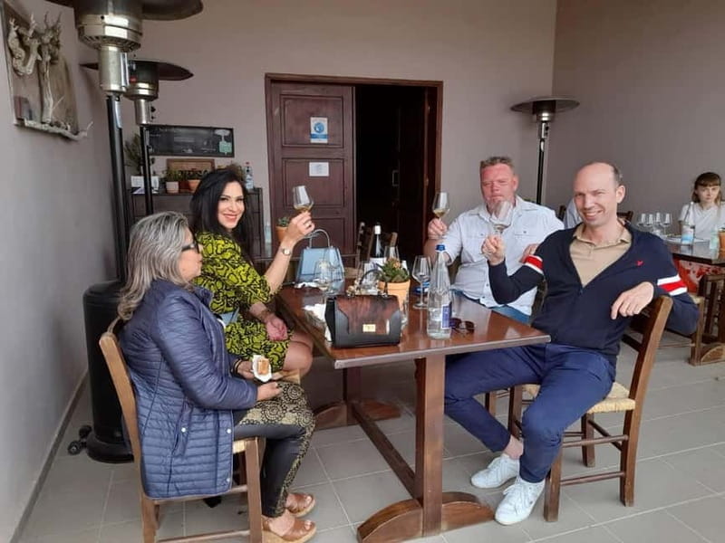 Lyrarakis Winery Official Shuttle Service Tour and Taste - Walking through the vineyard and cellar