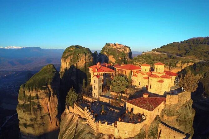 Magical Meteora from Parga - St Stephan (the nunnery): another cliff-top view, same dress rules
