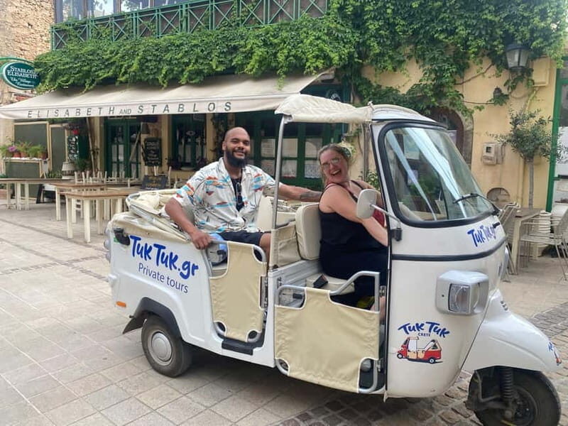 Malia: Sissi and Beyond Tuk Tuk Tour with Raki and Honey - Tuk tuk pickup in Malia: easy start, low effort, good pace