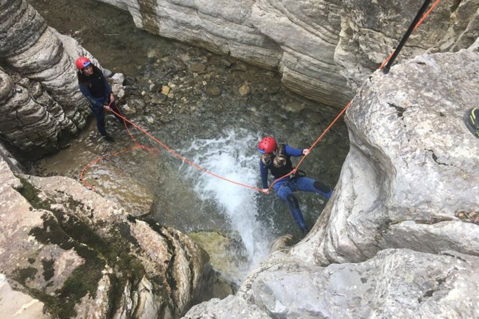 Megalo Papingo: Canyoning with Rappel Section B - The 17-meter fourth rappel changes the mood