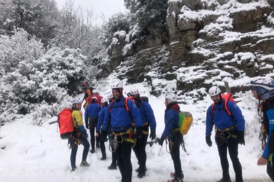 Megalo Papingo: Canyoning with Rappel Section B - Safety gear and the guide team