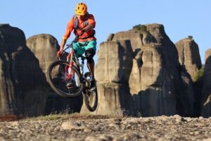 Meteora Trails Electric Mountain Bike Tour - Getting started in Kalampaka: bike fit, helmet, and the first push