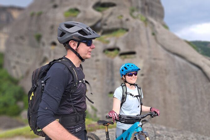 Meteora Trails Electric Mountain Bike Tour - Moni Ypapantis tou Kyriou: snacks and dramatic views from the valley