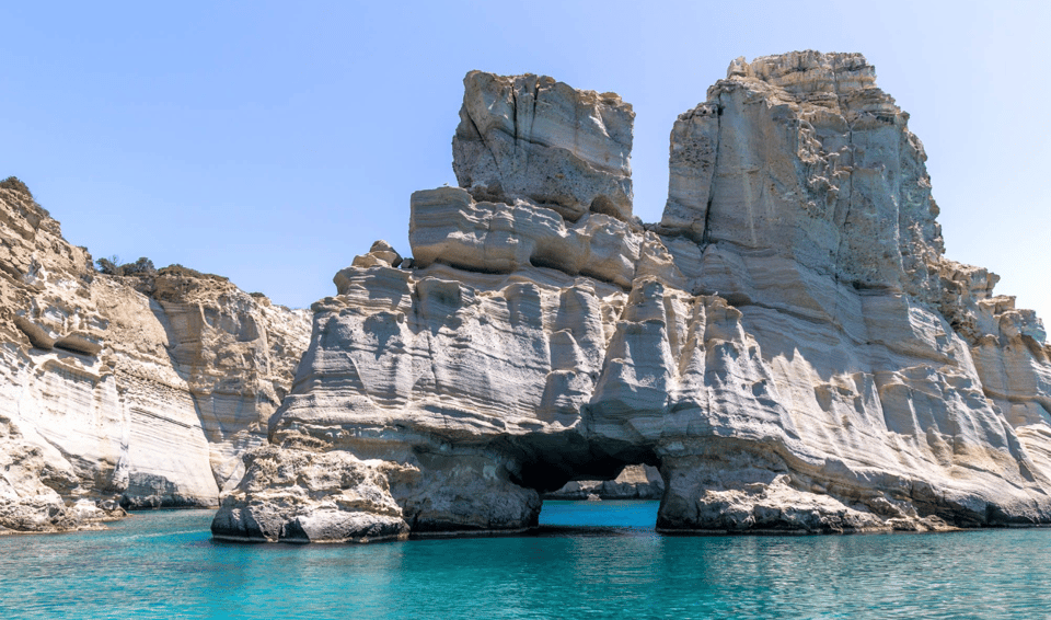 Milos Boat rental - Taking the helm at Provatas Beach