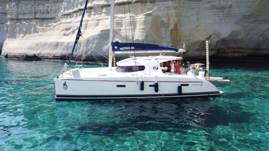 Milos: Full day Milos and Poliegos Catamaran Cruise - Arkoudes, Klima, and the Other Signature Milos Looks