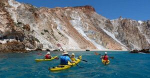 Milos: Guided Kayaking Trip with Snorkelling & Lunch - Meeting in Adamas: quick handoffs, clear setup, easy parking