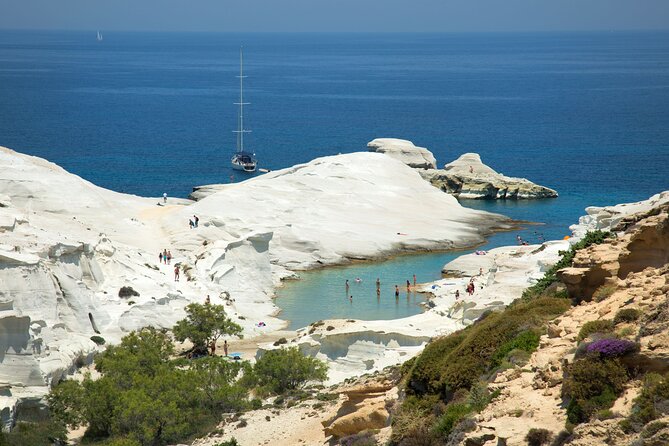 Milos Island Sunset Cruise Agia Kyriaki-Kleftiko-Adamantas - The west coast shows Milos at its wildest