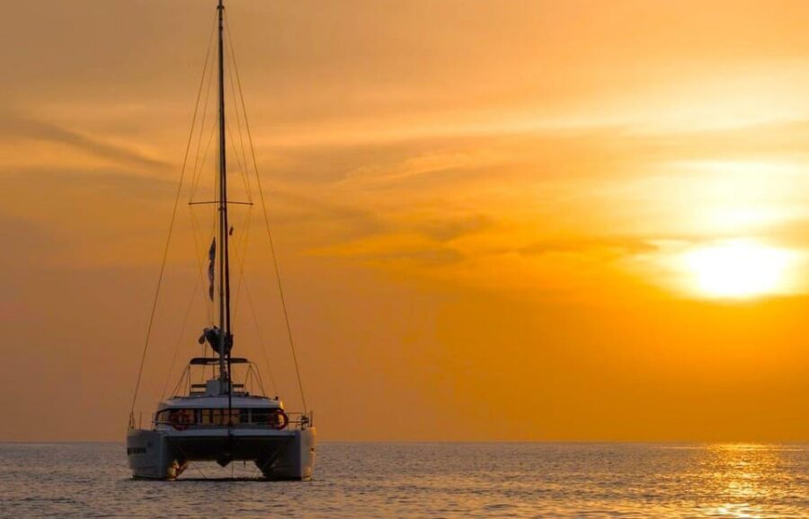 Milos: Kleftiko Sunset Catamaran Cruise with Meal & Drinks - Getting started at Adamantas Port: espresso first, then sail time