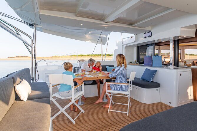 Milos & Poliegos Catamaran Cruise Homemade Full menu BBQ & Drinks - Kalogries Beach breakfast: a protected bay that sets the tone