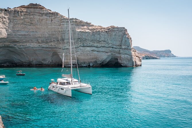 Milos Private Half-Day Catamaran Cruise to Kleftiko with Lunch - Sailing from Adamantas to Milos’ western coast