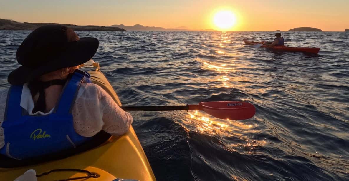 Milos: Romantic Semi Private Sunset Kayaking Tours - The sunset from the water