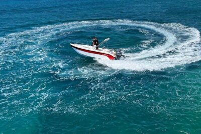 Milos Self Drive Private Boat - No License Required, APHRODITE II - Getting started at Katifora