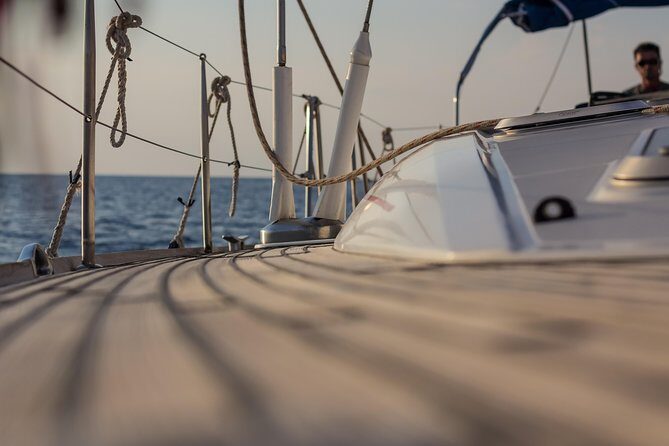 Morning Caldera Sailing Cruise - The swim and snorkel plan: Red Beach, White Beach cove, and Mesa Pigadia