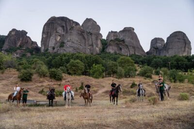 Morning Horseback Tour in Meteora with Monastery Ypapanti - Starting with the horse and guide in Kastraki