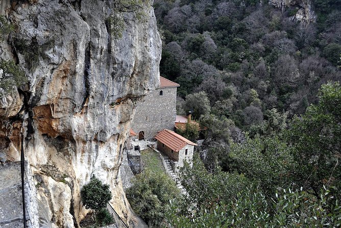 Mountain Villages of Peloponnese, Monasteries and Lousios River Private Day Trip - Prodromou Monastery on the cliff