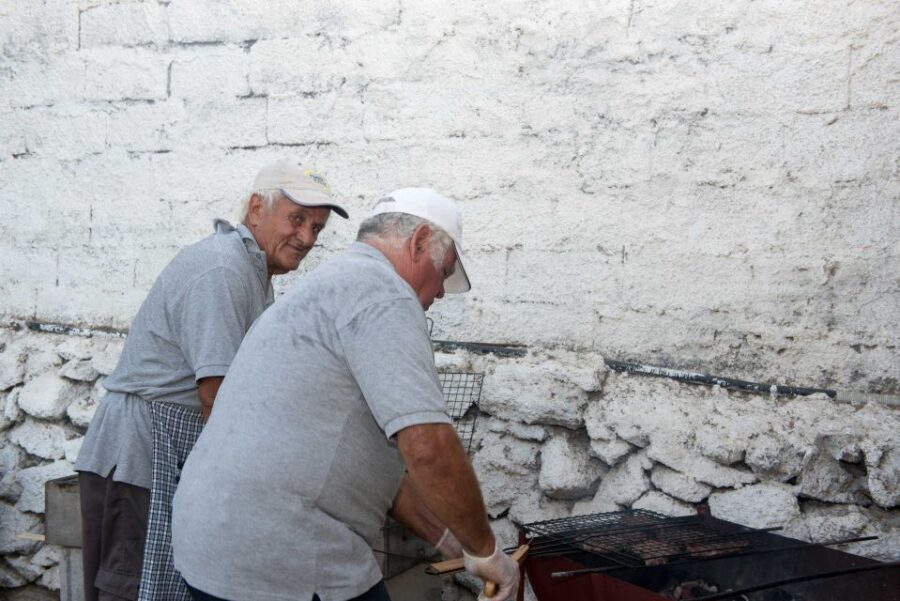 Mykonos: Barbecue at a Mykonian Farm - Loukoumi, raki, and a stone couch before the farm walk