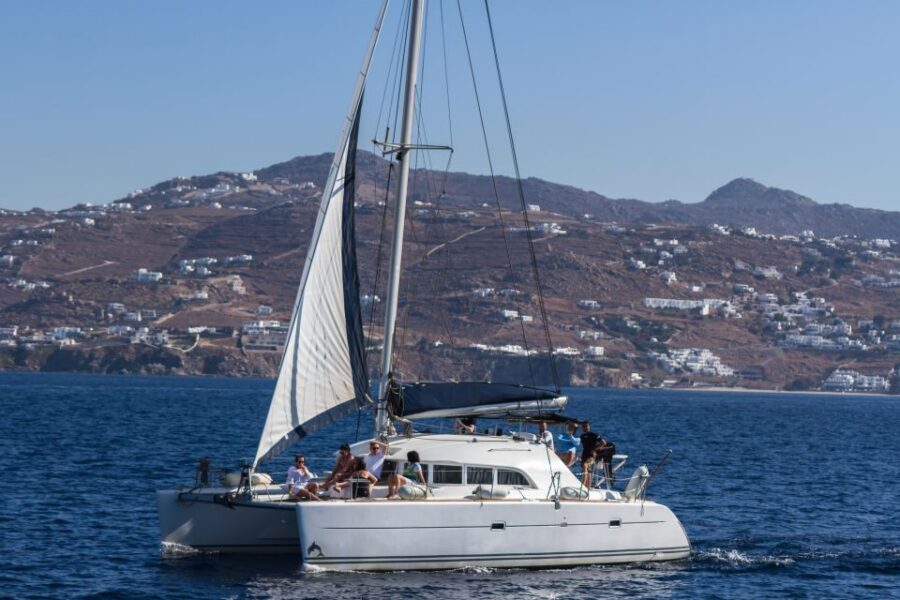 Mykonos: Catamaran Cruise With Meal and Drinks - Unlimited Mykonos Wine Without the Worry
