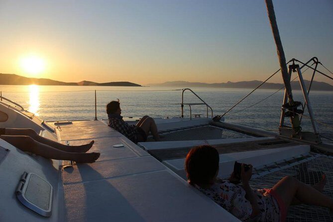 Mykonos Catamaran Private Sunset Cruise, Full Meal & Open-Bar - Ornos Bay Start: Simple Meeting Point, Real-Time Escape