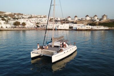 Mykonos Catamaran Sunset Semi private Cruise with transfer - What the four hours feel like